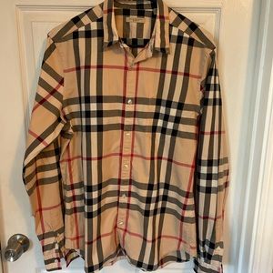 Burberry Brit Checkered Cotton Stretch Dress Shirt